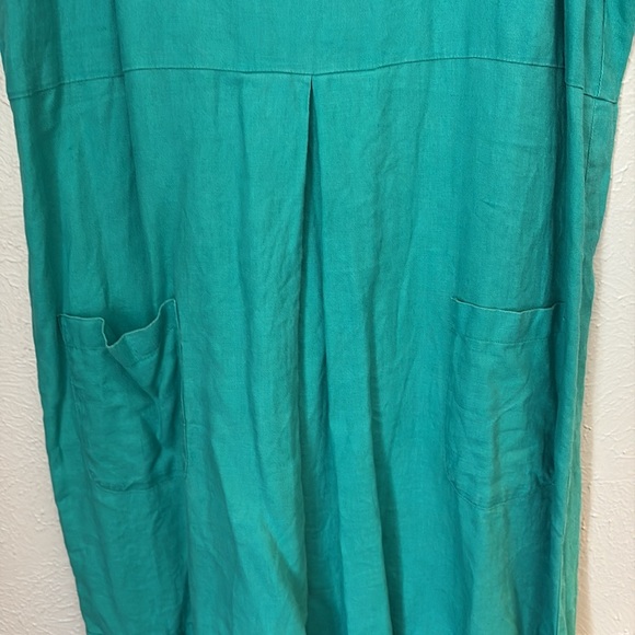 J. Jill Teal Sleeveless Linen Dress - Picture 3 of 6